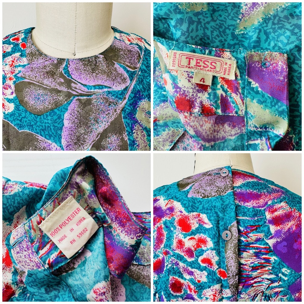 Vintage 70’s/80’s TESS Pleated Blouse - Picture 13 of 15